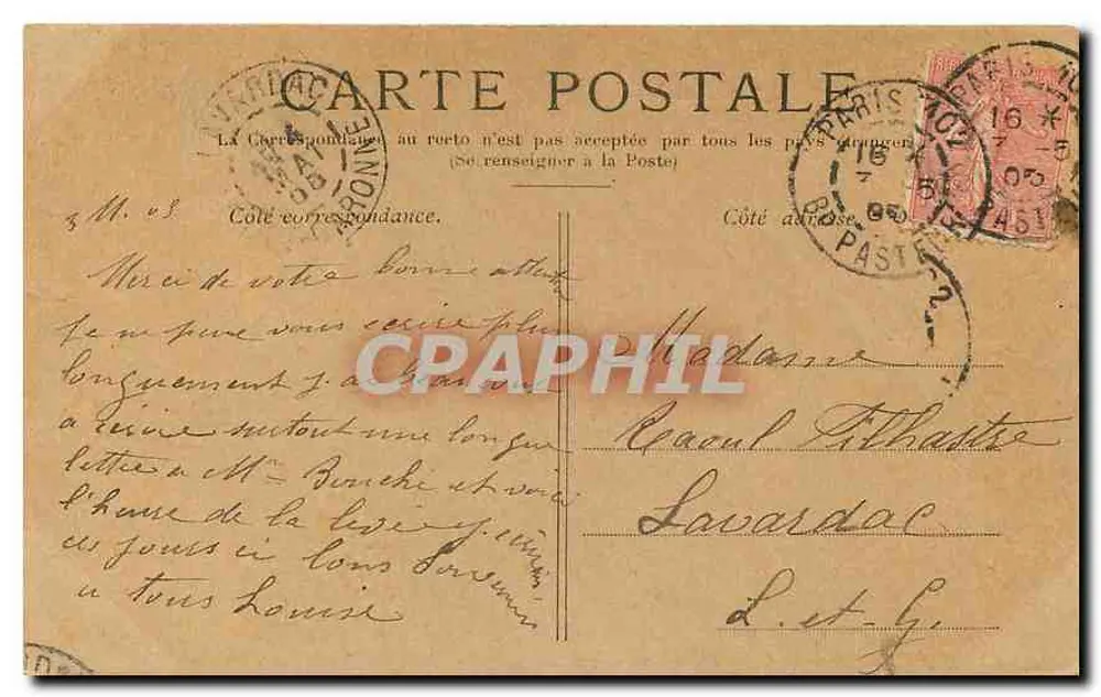 Paris — O Ponte Alexandre III — Editor não identificado, número de série não visível - Verso