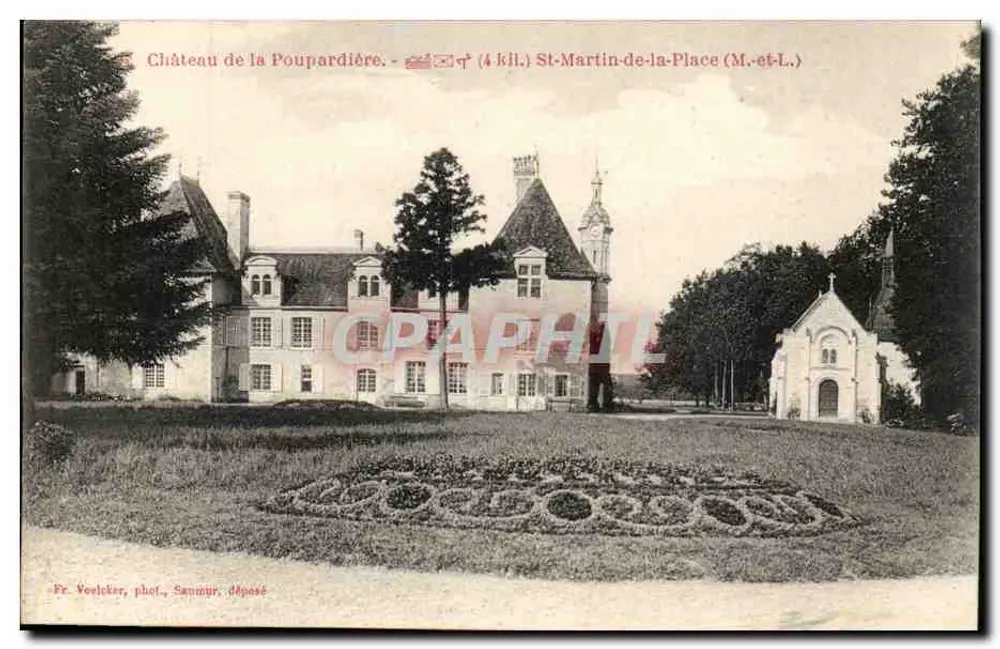 Château de la Poupardière — Saint-Martin-de-la-Place (M-et-L.) — Fr. Voeckler, phot., Sanmur, déposé - Recto