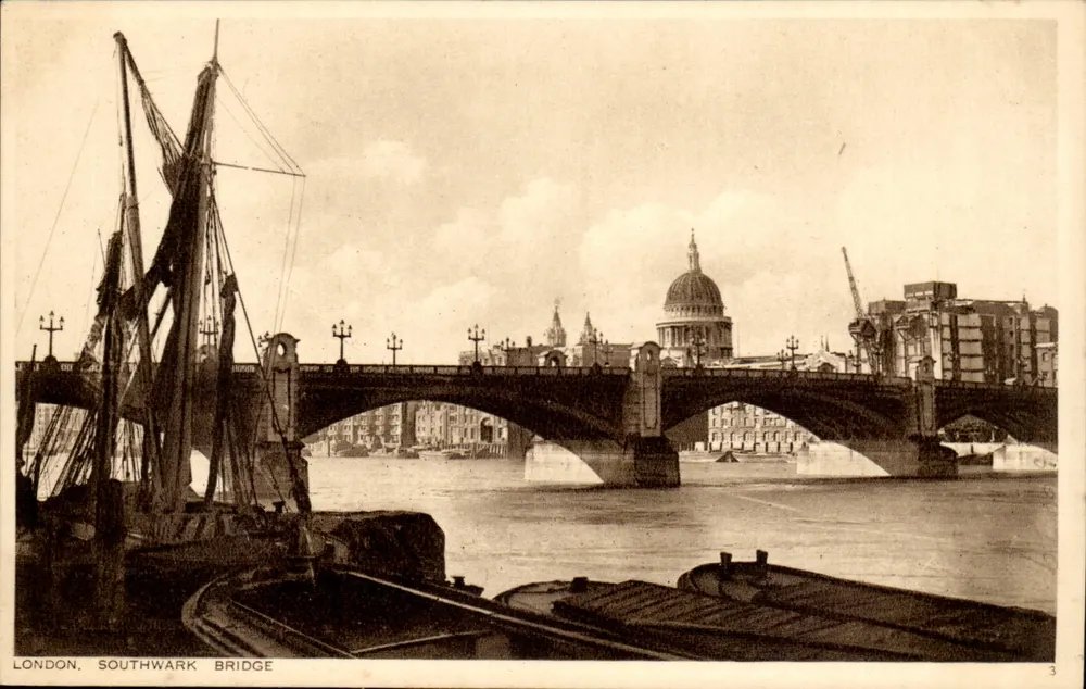 London, Southwark Bridge — Ansicht mit St. Paul — Photocchrom Co. Ltd. - Vorderseite
