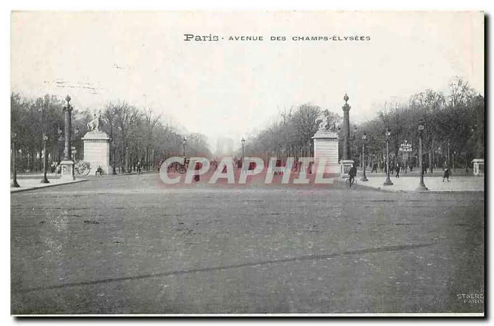 Paris - Avenida dos Campos-Élisée — vista com colunas e árvores — STINERC PARIS - Frente