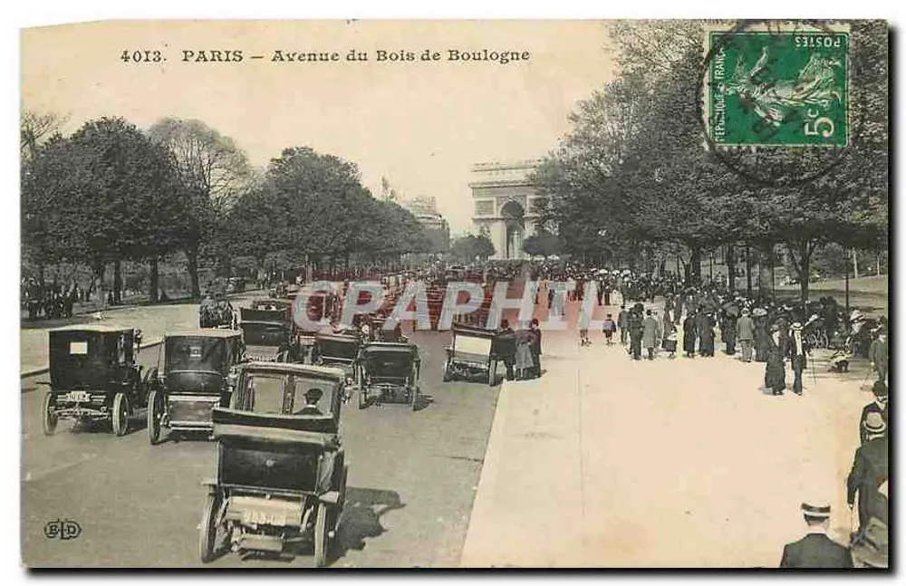 Paris — Avenue du Bois de Boulogne — Éditeur E.D. n°4013 - Recto