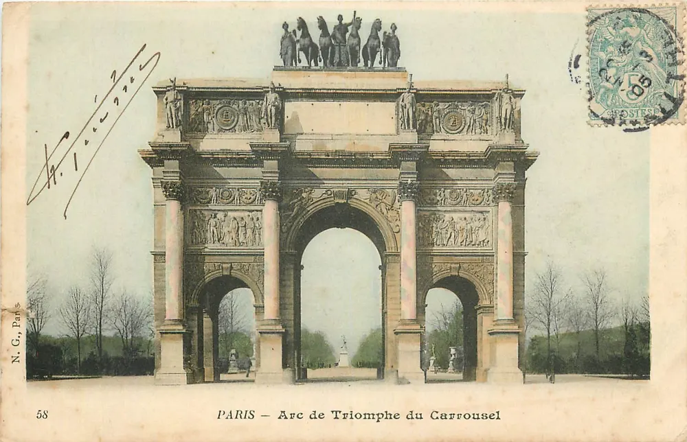 PARIS — Arco do Triunfo do Carrousel — N.G., Paris, n°58 - Frente