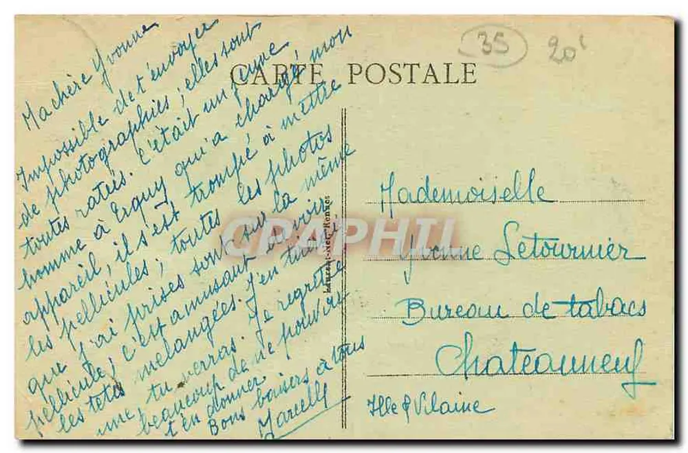 RENNES - Palácio de Justiça - Monumento Histórico — Antigo Parlamento da Bretanha, editor desconhecido, n° 4506 - Verso