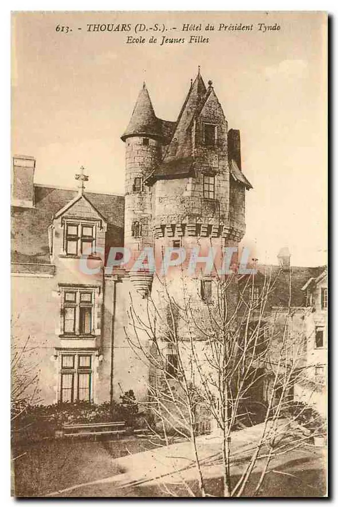 Thouars (D.-S.) — Hotel des Präsidenten Tyndo, Mädchen-Schule — Künstlerische Ausgabe R. Bergerin - Vorderseite
