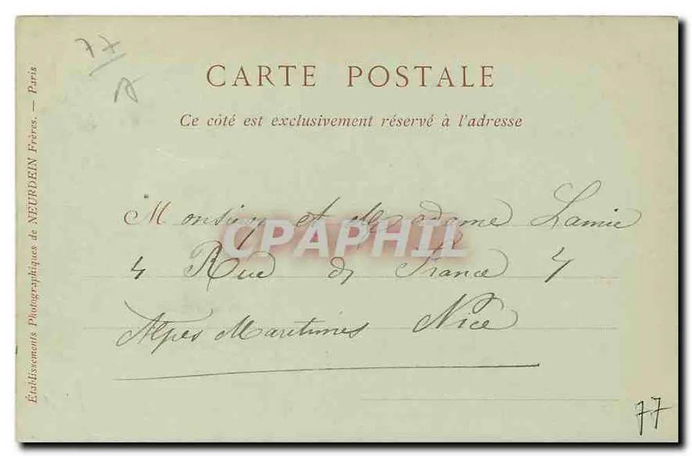 Fontainebleau — A Subprefeitura — Coleções ND Phot - Verso