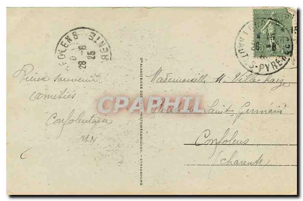 Retrato autêntico de Bernadette Soubirous — série 236 — editor não identificado - Verso