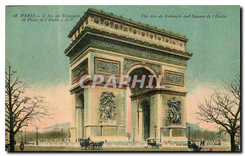 París — El Arco de Triunfo y la Plaza de la Estrella — A.P. - Anverso