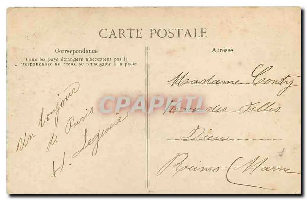 Hôtel des Invalides — Paris — éditeur anonyme, n° de série 4064 - Verso