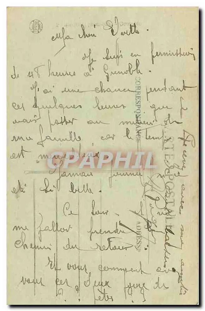 Grenoble — Claro de Lua e o Monte São Bernardo — Editor: C. L. B. n° 118 - Verso
