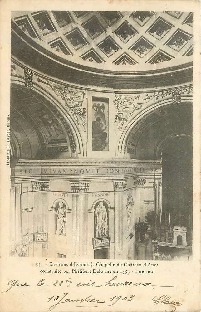 Kapelle des Schlosses d'Anet — Innenansicht — Librairie E. Bardel, Évreux - Vorderseite