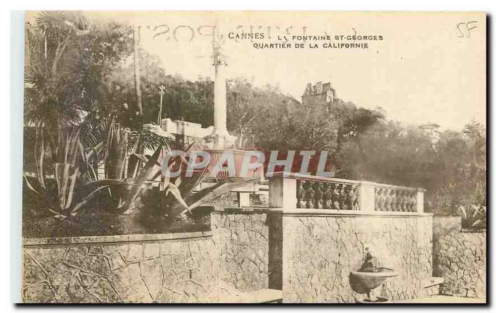 Cannes - Fontaine St-Georges, Viertel der Californie — unbekannter Verleger - Vorderseite