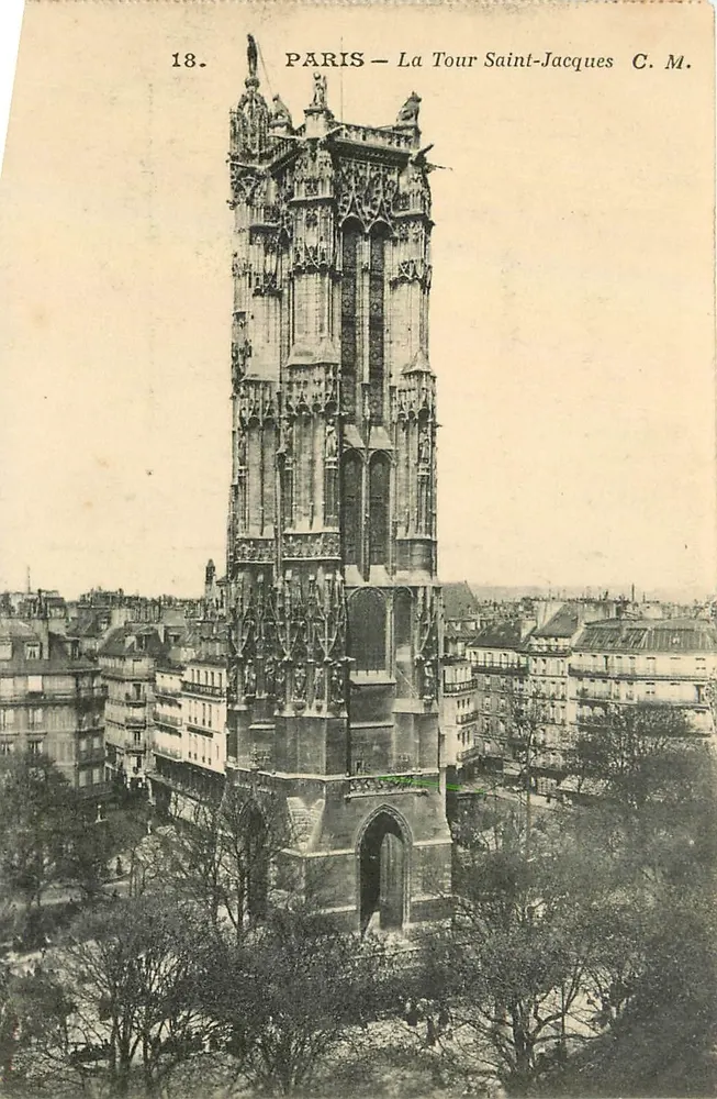 Paris — A Torre Saint-Jacques — C. M. n°18 - Frente