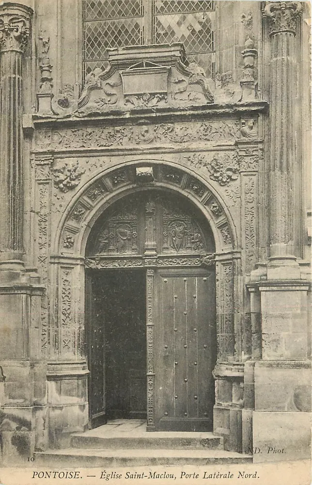 Pontoise — Kirche Saint-Maclou, Nordseitentür — ND. Foto. - Vorderseite