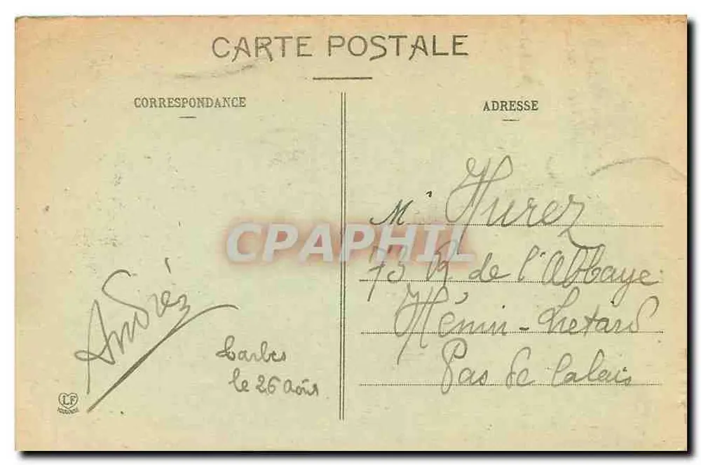 Tarbes - O Jardim Masséy - A Peça d'Água — Editor: J. Lefebvre, n° 453 - Verso