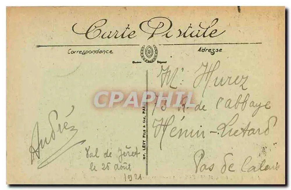 Env. de Cauterets — Cascade supérieure du Pont d'Espagne — Éditeur Lévy Fils & Cie, n° 156 - Verso
