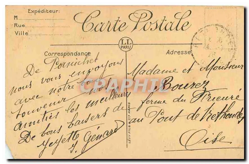 Pornichet — Vista generale della spiaggia — L.L. Paris - Verso