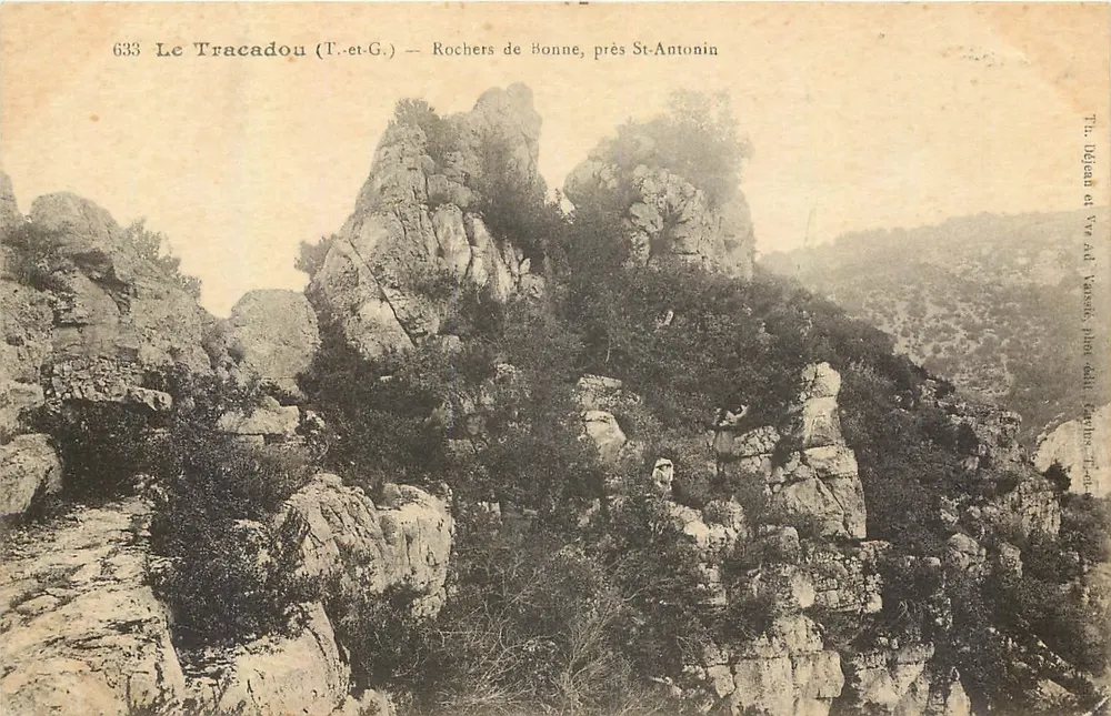 Le Tracadou (Tarn-et-Garonne) — Rochers de Bonne, nahe Saint-Antonin — Th. Dégau et Vve Ad. Valsant, phot. édit. Tarnha - 633 - Vorderseite