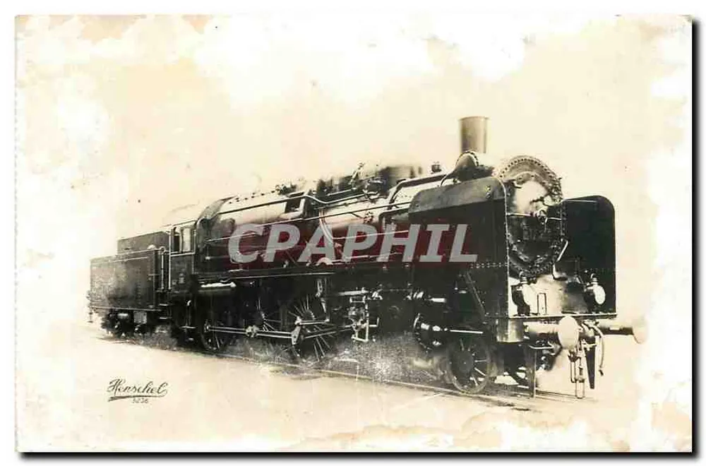 Locomotive à vapeur — Type Ten Wheel — Henschel & Söhne, Kassel — Éditions d'Art Jan F. Fleury, Paris - Recto