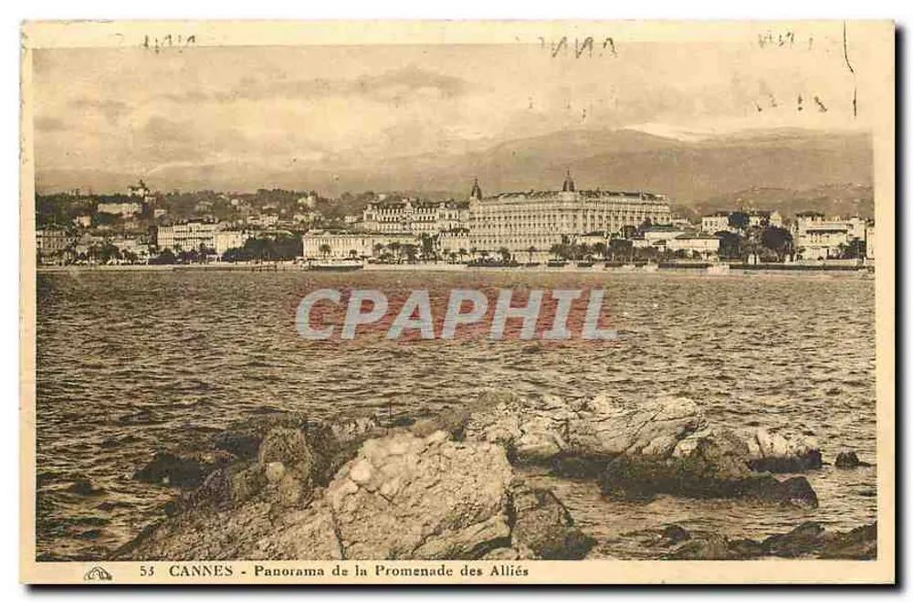 CANNES - Panorama de la Promenade des Alliés — éditeur inconnu, n° 55 - Recto