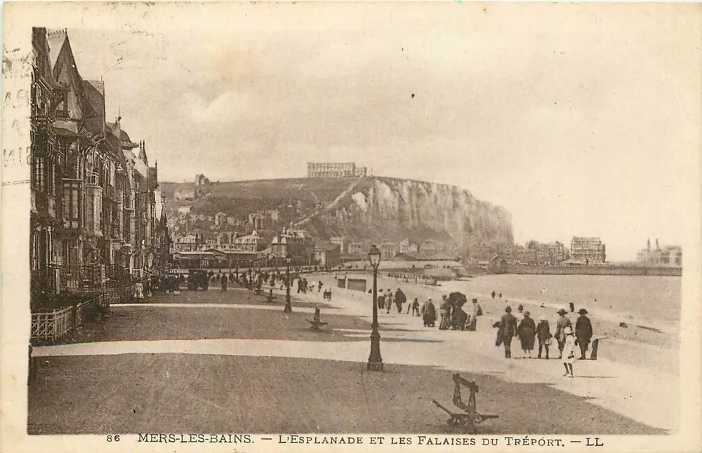 Mers-les-Bains — L'Esplanade et les Falaises du Trépôrt — LL - Recto