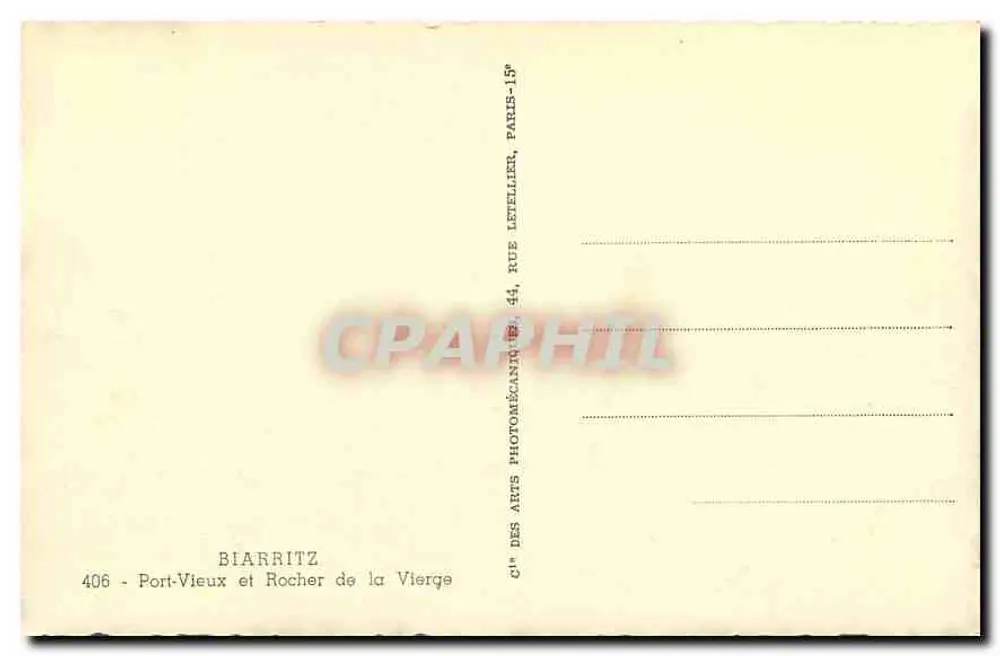 Biarritz — Port-Vieux et Rocher de la Vierge — Cie des Arts - Verso