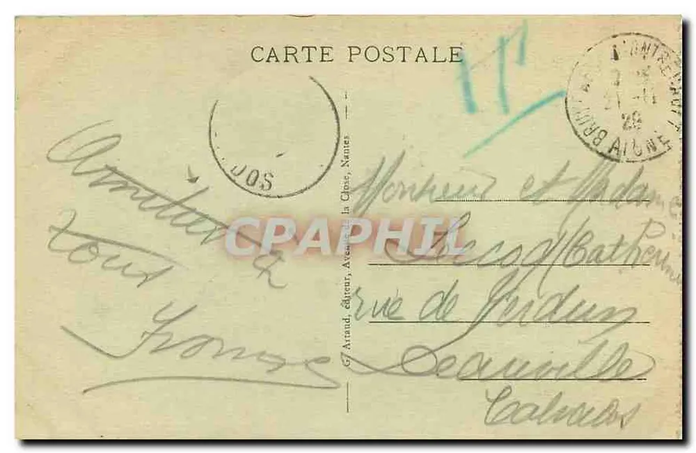 The Chapel of the Knights Templar — Laon — publisher G. Armand, Nantes, no. 9 - Back