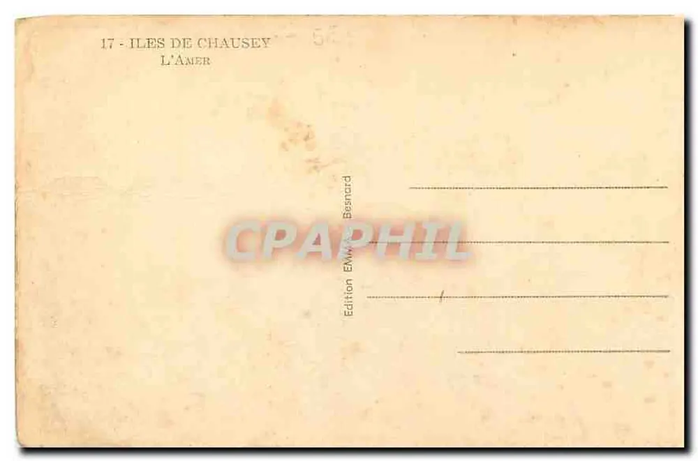 L'Aner — Ilhas de Chausey — Edição E. Besnard - Verso