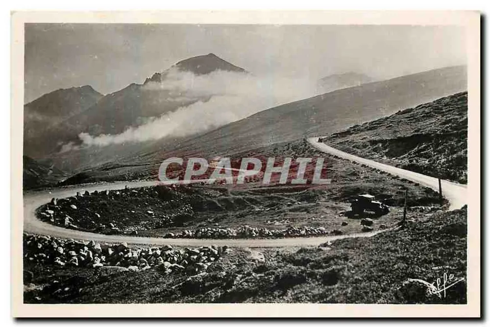 Os Curvas do Col de Puymorens — 1920 m — Edições Labocche frères, Poulououse - Frente