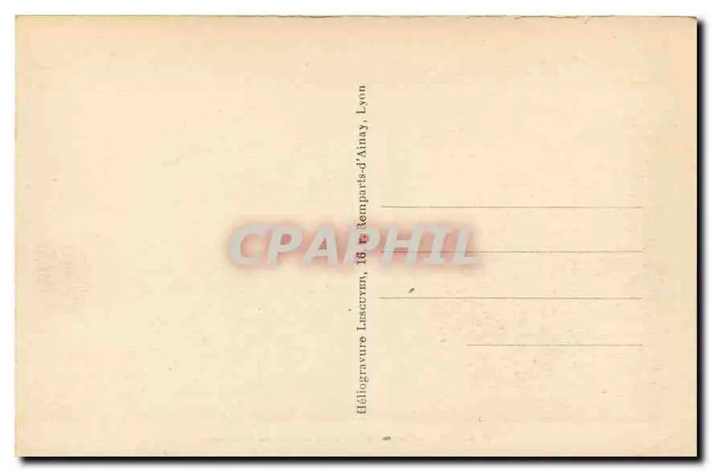 LYON - Place Bellecour et coteau de Fourvière — Héliogravure Lascuyre, Lyon - Verso