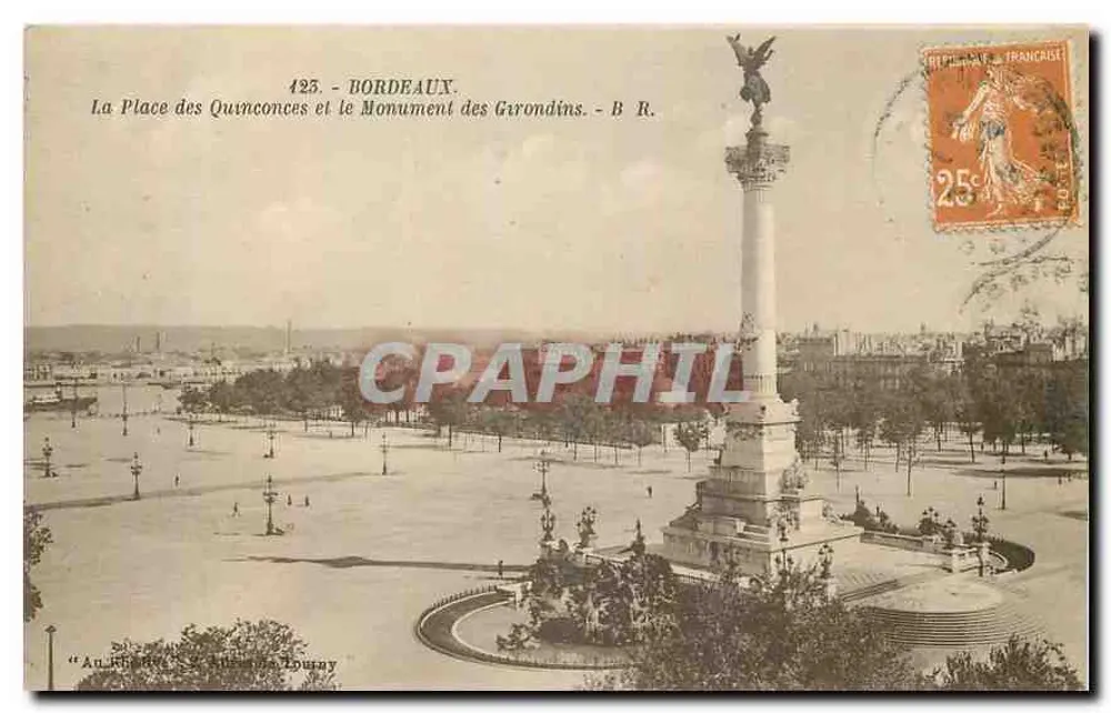 Bordeaux - La Place des Quinconces und der Monument des Girondins - B. R. - Vorderseite
