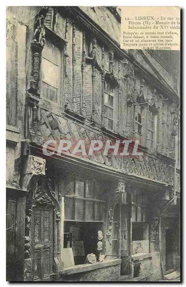 Lisieux - A rua da Salamandra, mansão do século XV — editor G. Tribellard, n°12 - Frente