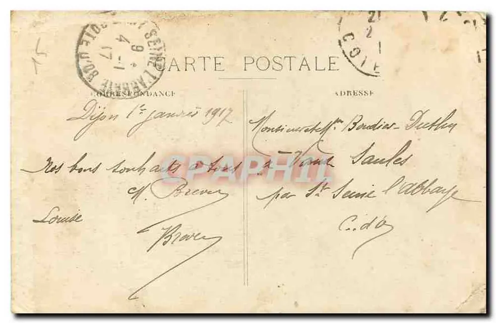 Dijon — Monument Piron — éditeur A. Lepage, n°41 - Verso
