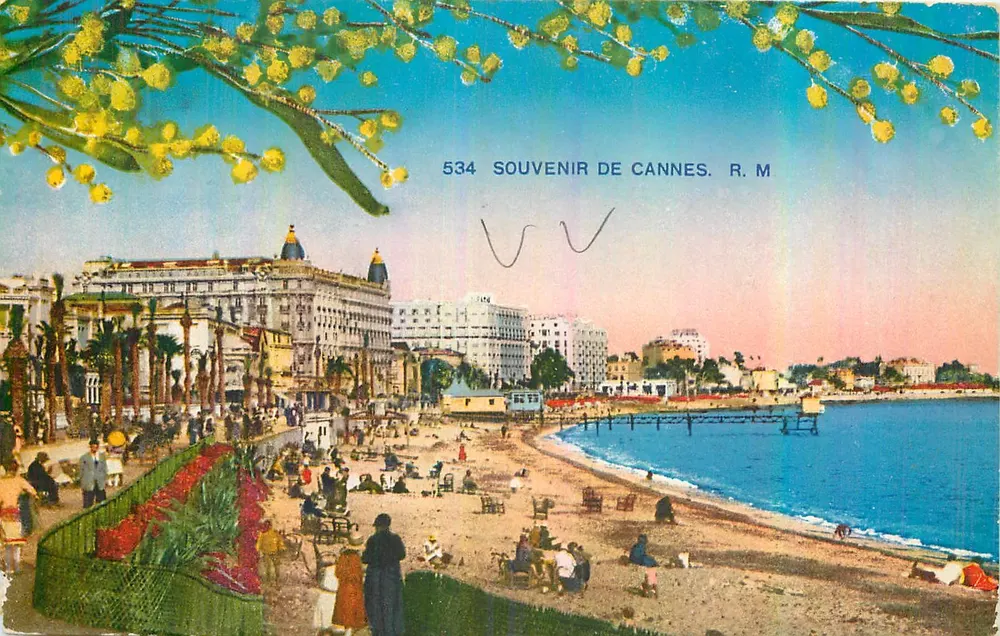 Cannes — praia e promenade — R. M. n° 534 - Frente