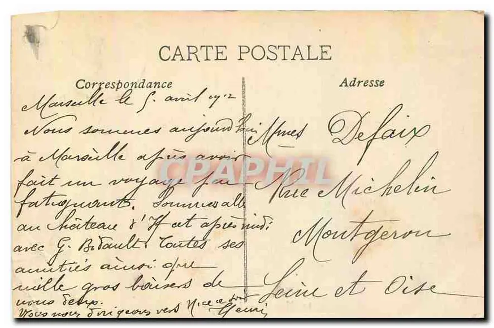 Marseille — Le Château d'If — éditeur 'io.' - Verso