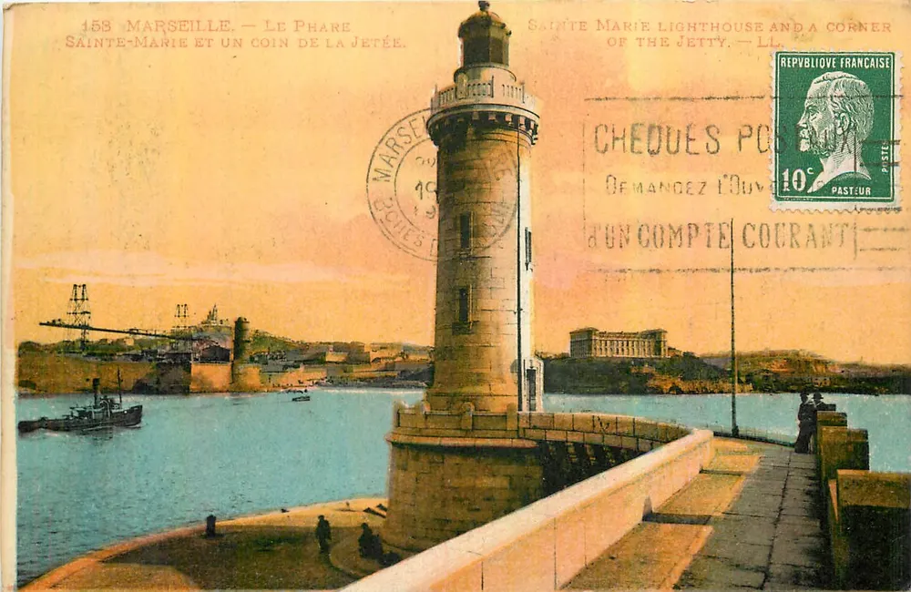 Marseille — Leuchtturm Sainte-Marie und eine Ecke des Hafens — Verlag: Lévy Frères & Cie, Paris - Vorderseite