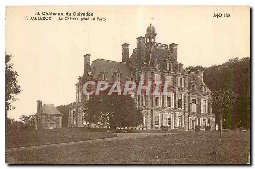 Schlösser des Calvados — Das Schloss (Seite des Parks) — A. Dubosq, Verlag, Nr. 39 - Vorderseite