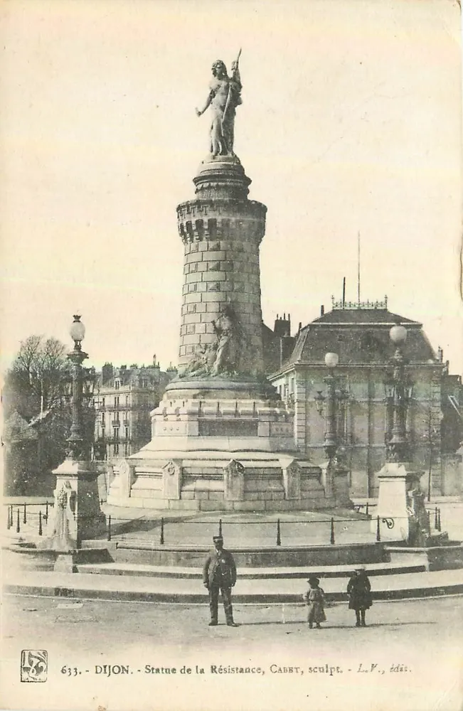Dijon - Estátua da Resistência - Cabby, escultor - L.V., editado por - Frente