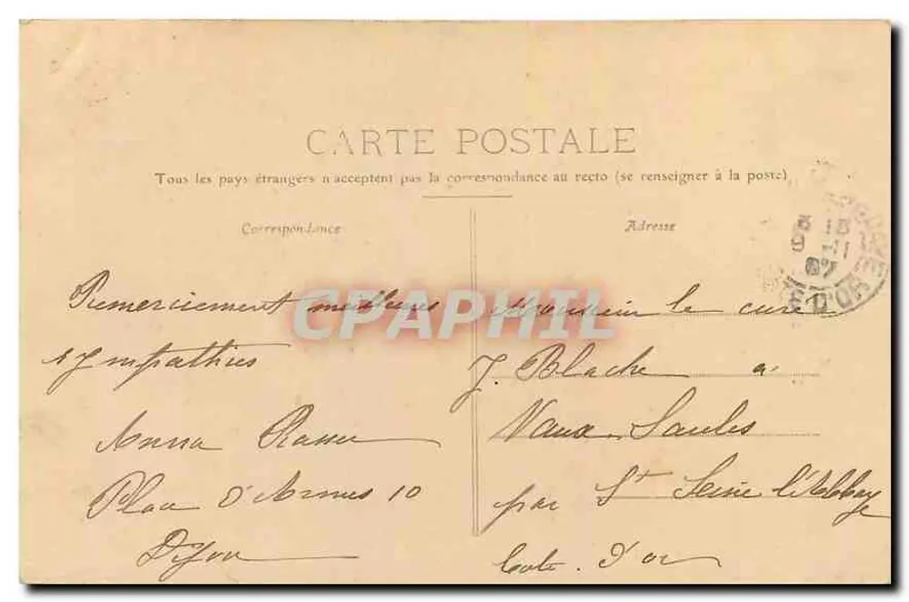Dijon — Igreja de Nossa Senhora — Editor anônimo, n° 89 - Verso