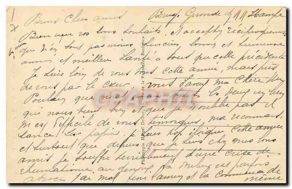 Bordeaux - Estátua de Vercingétorix - M. D. - Verso