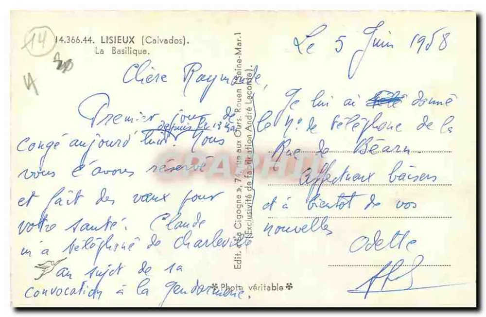 Basílica de Lisieux — vista geral — Ed. Cigogne - Verso