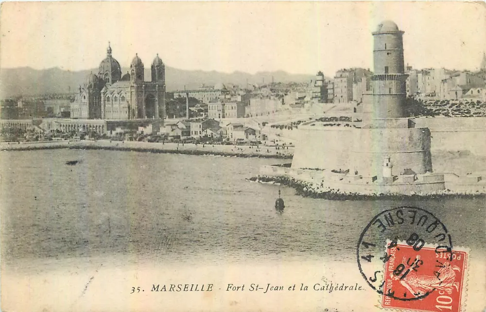 Marseille - Fort St-Jean et la Cathédrale — éditeur inconnu, n° 35 - Recto