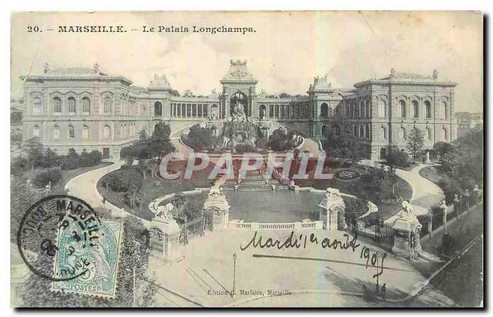 Marseille — Le Palais Longchamps — Édition G. Marlière, Marseille - Frente