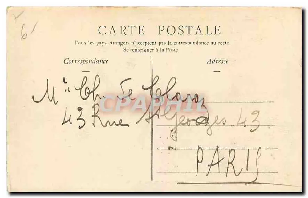 Marseille — Le Palais Longchamps — Édition G. Marlière, Marseille - Verso