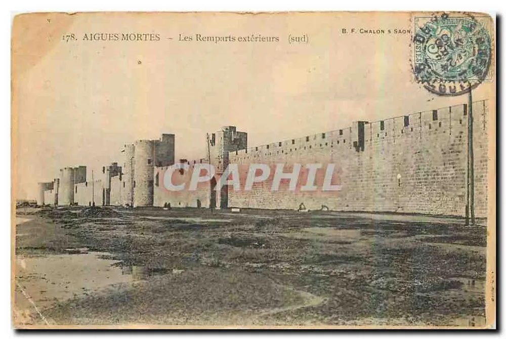 Aigues Mortes — Die äußeren Mauern (Süd) — B. F. Chalon & Saon n°178 - Vorderseite