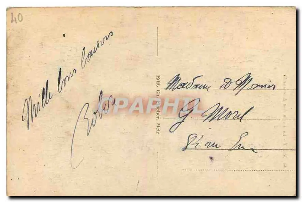 METZ - La Forte des Allemands — éditeur Ch. Pecher, n° 65 - Verso