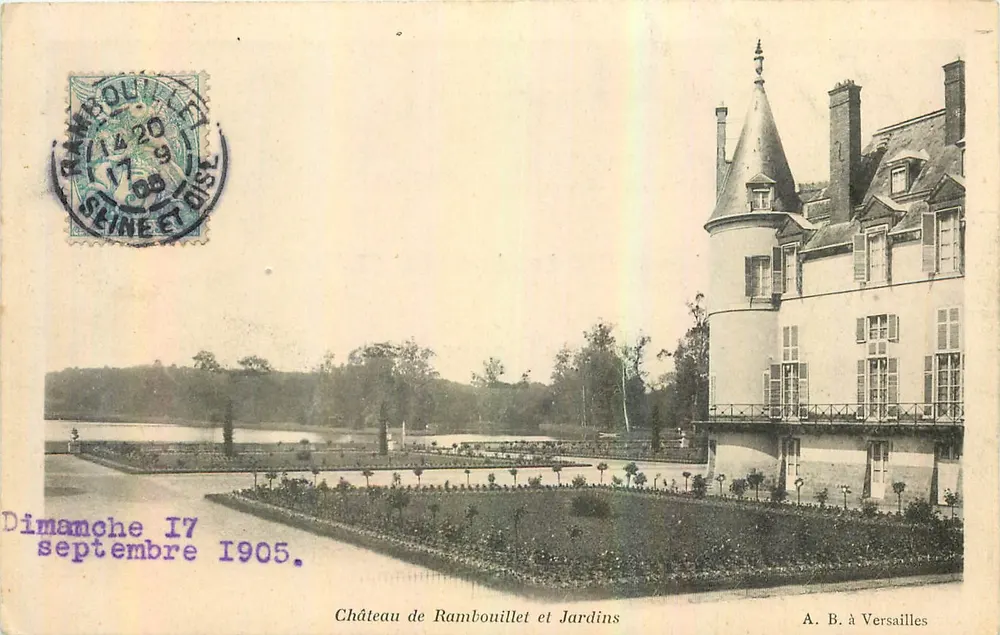 Castelo de Rambouillet e Jardins — vista do castelo e do parque — editor A. B. em Versailles - Frente