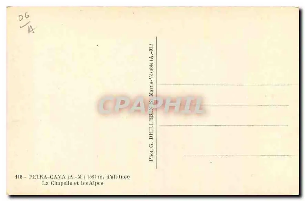 La Chapelle et les Alpes — Martin-Vésubie (A.-M.) — Phot. G. Dhiller - Verso