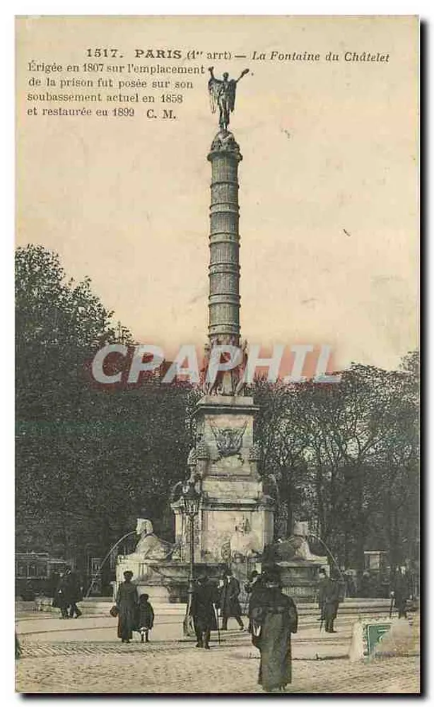 Paris (4e arrt) — A Fonte do Châtelet — C.M. - Frente