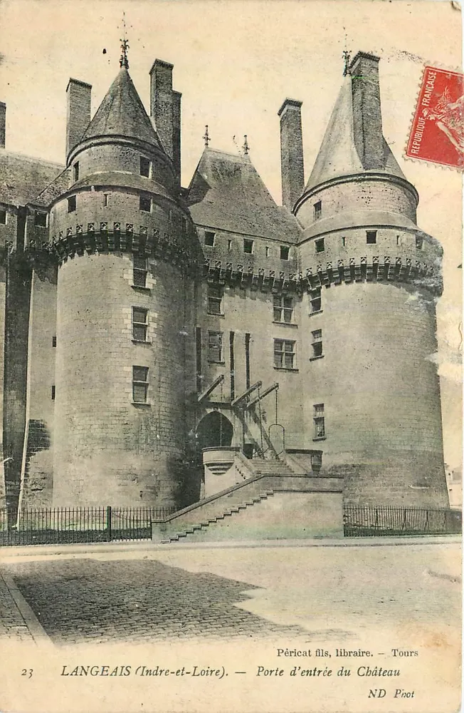 LANGEAIS (Indre-et-Loire) — Eingang zum Schloss — Péricat fils, Buchhändler, Tours - Vorderseite
