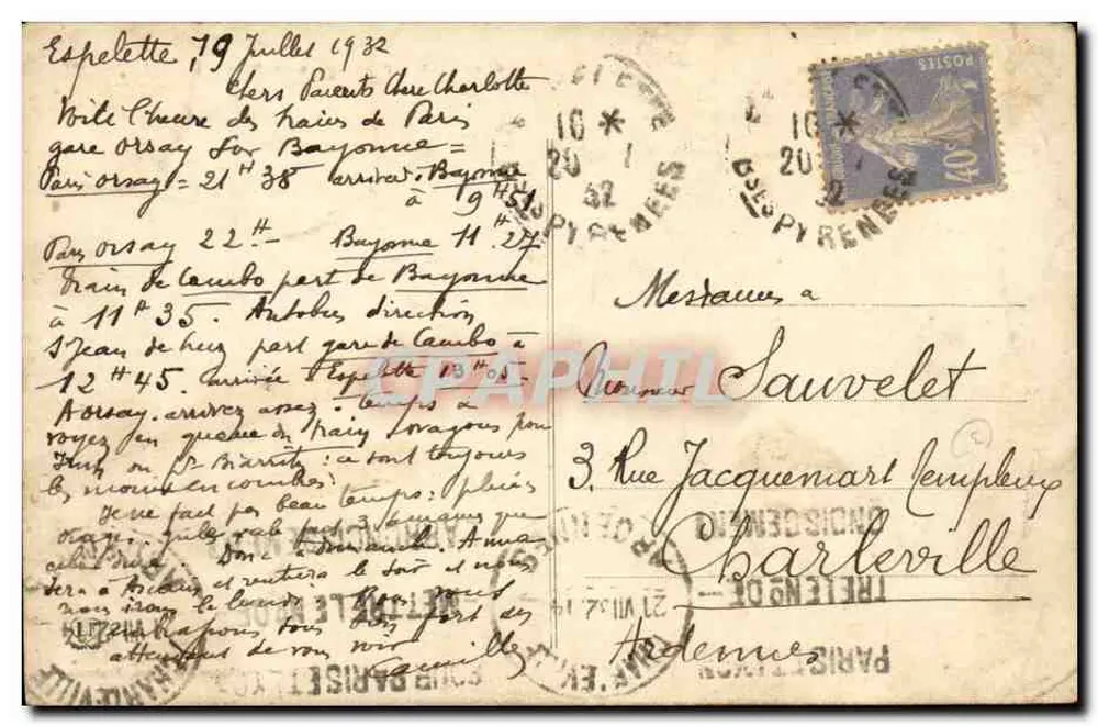 Biarritz - Port-Vieux et Basta (Étude) — Éditeur A. 2873, n° 1324 - Verso